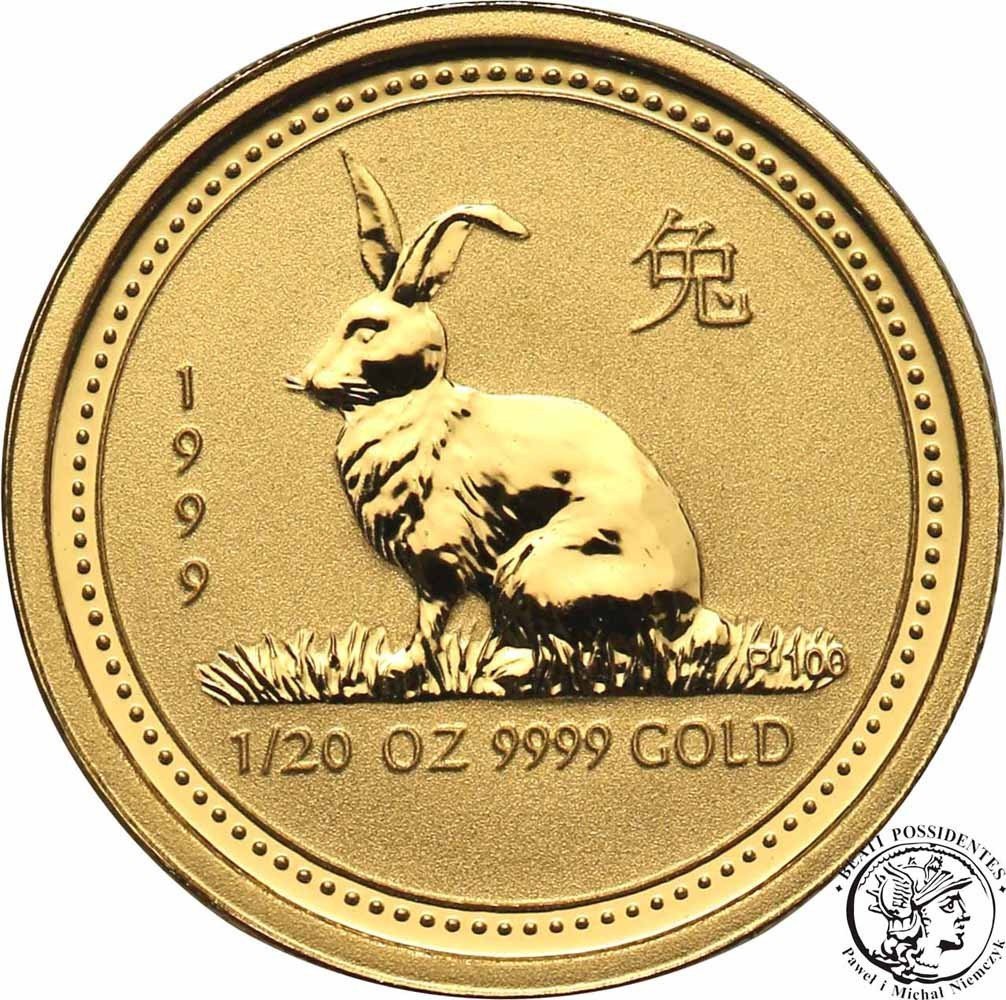 Australia 5 dolarów 1999 Rok KRÓLIKA Au.999 st.1