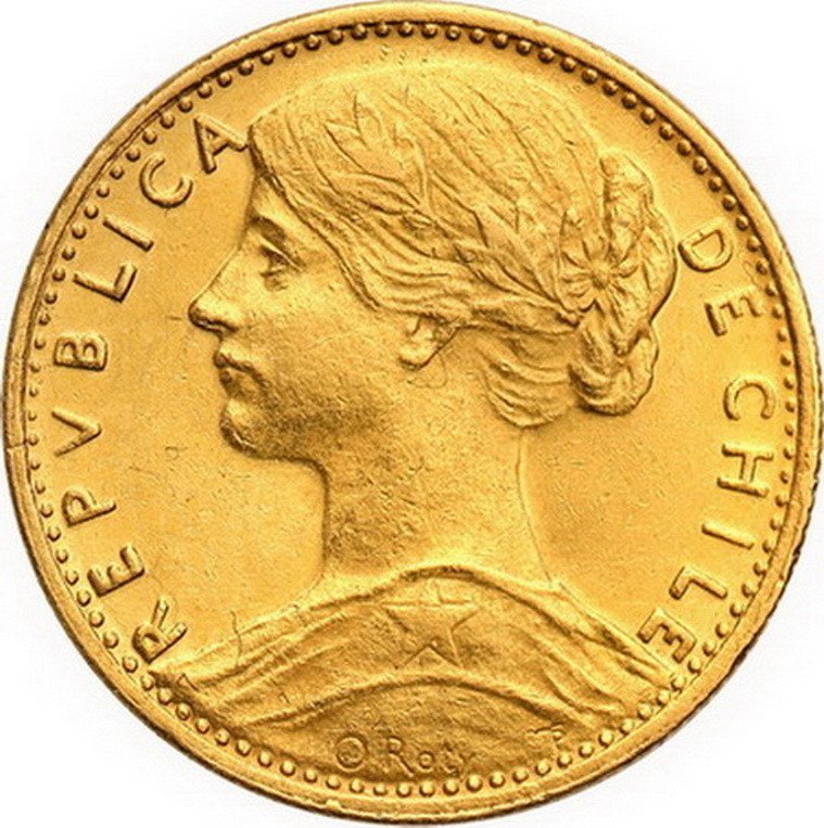 Chile 5 Pesos 1898 So - Santiago st.1-