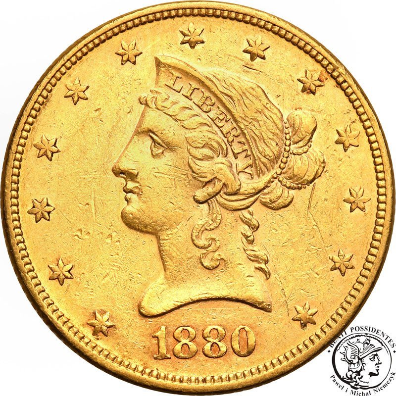 USA 10 dolarów 1880 Philadelphia st.2