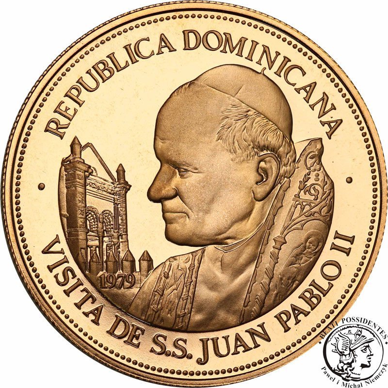 Dominikana 250 Pesos 1979 Jan Paweł II st. L