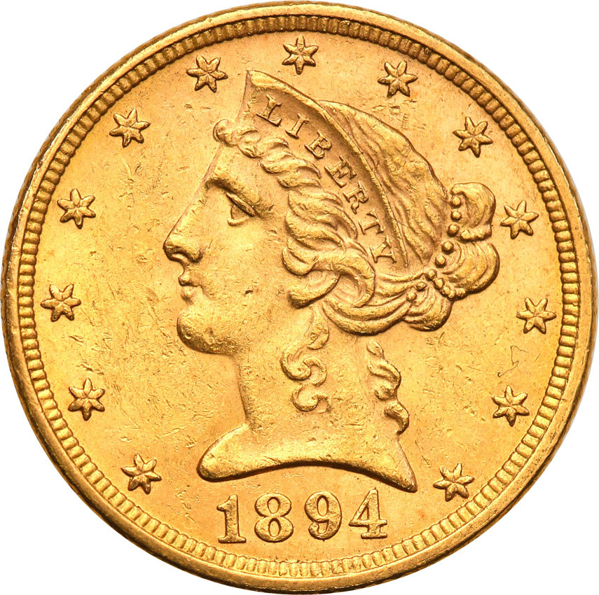 USA 5 dolarów 1894 Philadelphia st.1
