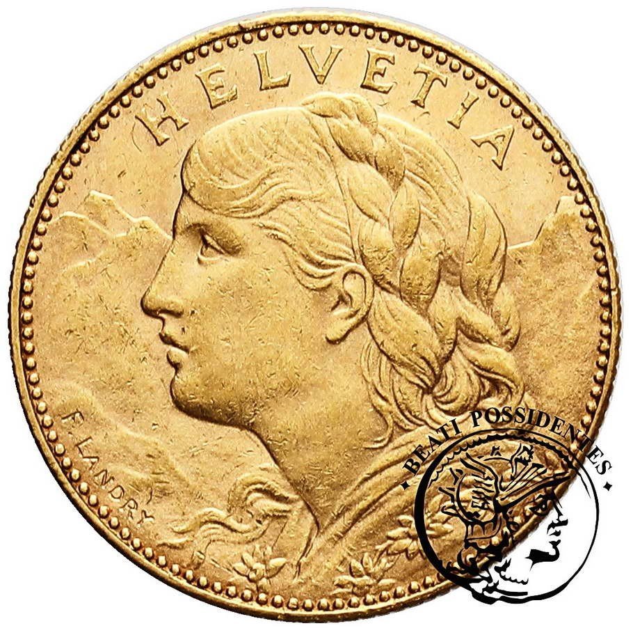 Szwajcaria 10 franków 1911 B st. 2+
