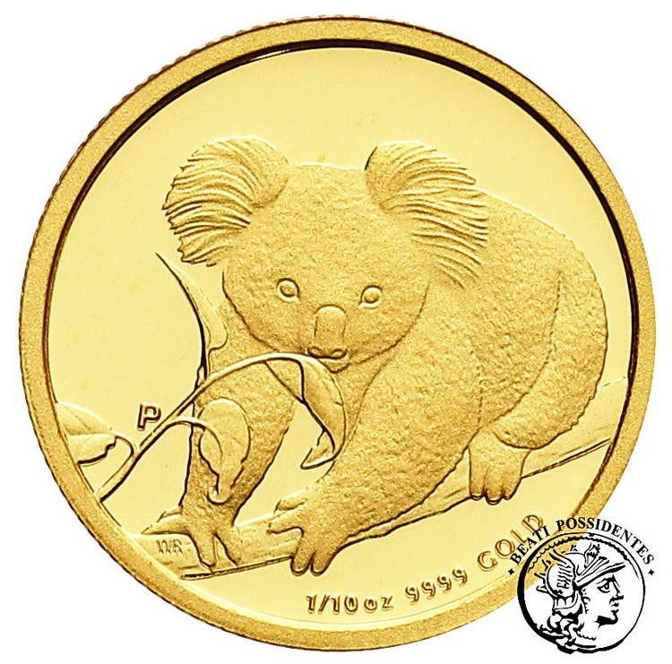 Australia Elżbieta II 15 dolarów 2009 1/10 Oz Au Koala st. L stempel lustrzany