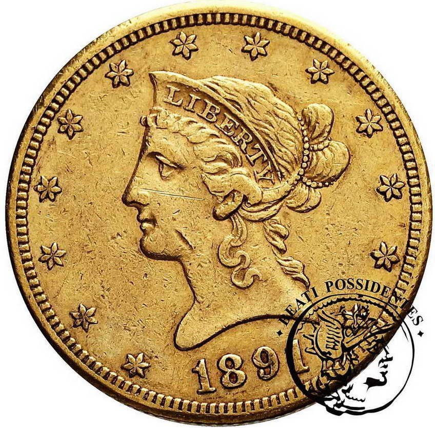 USA 10 $ dolarów 1891 CC Carson City st.3
