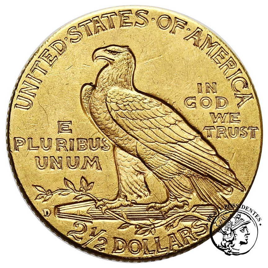 USA 2 1/2 dolara 1925 D Denver Indianin st. 2/2-
