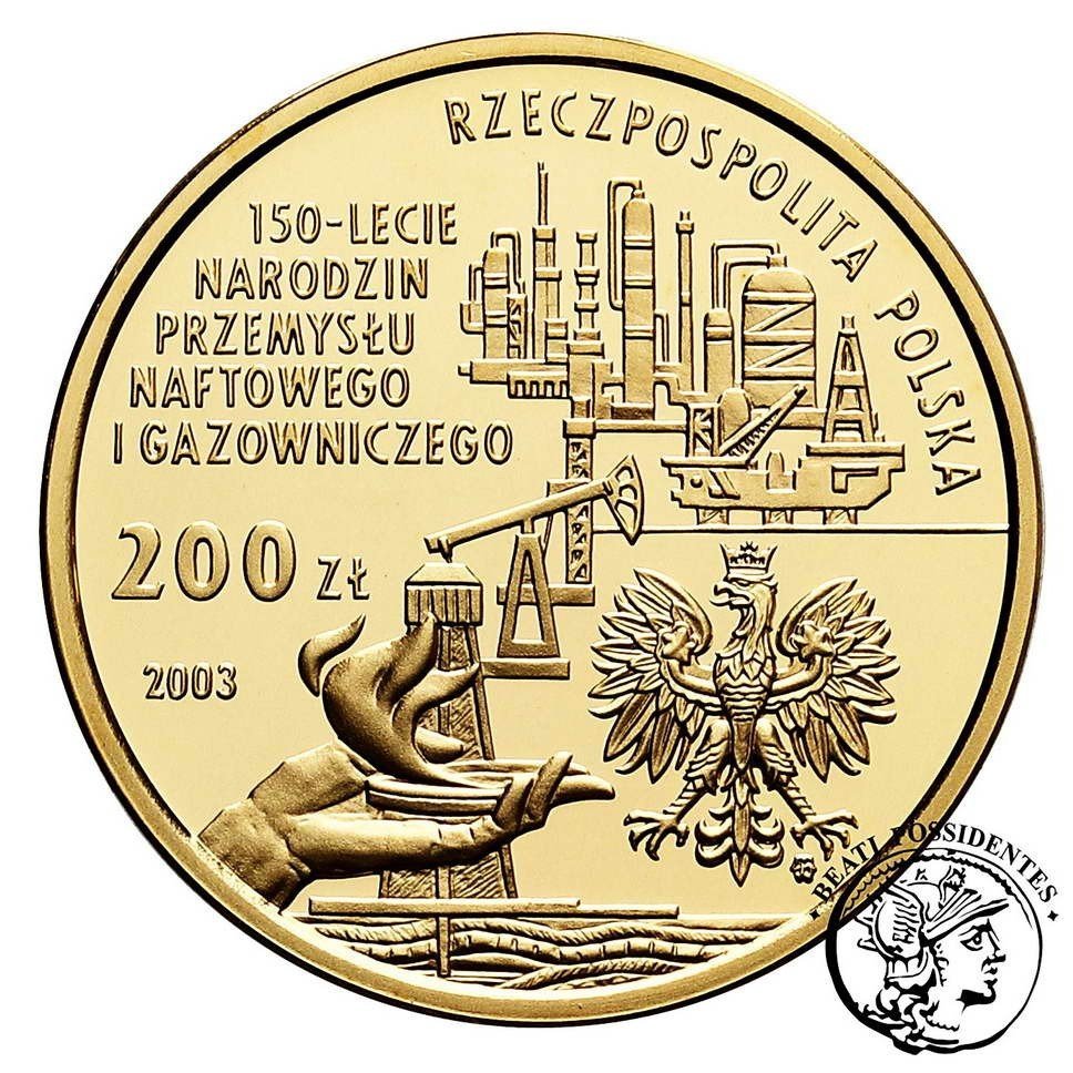 Polska III RP 200 złotych 2003 Przemysł Naftowy st. L