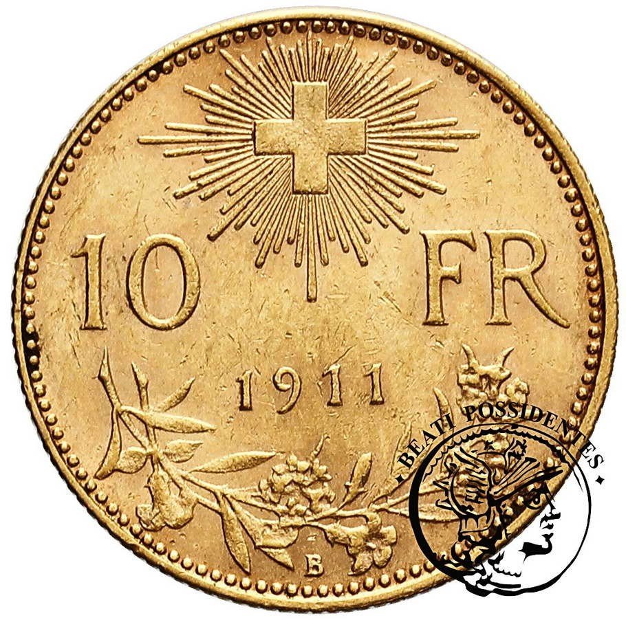 Szwajcaria 10 franków 1911 B st. 2+