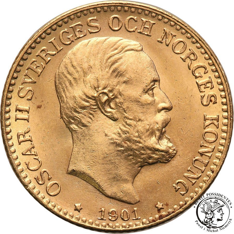 Szwecja 10 koron 1901 Oskar II st.1