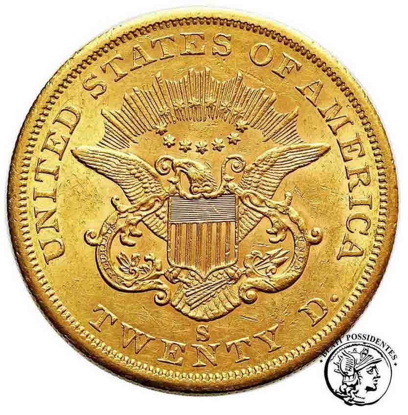 USA 20 dolarów 1856 S-San Francisco st.3+/2-