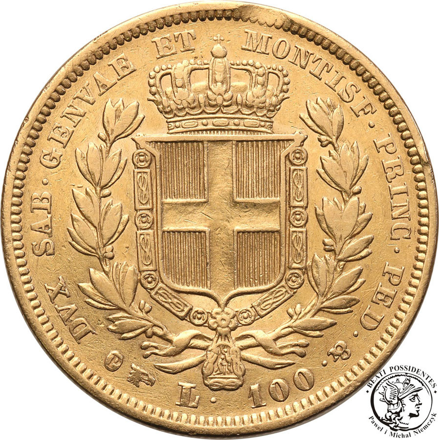 Włochy Sardynia 100 Lirów 1834 (orzeł) st.3
