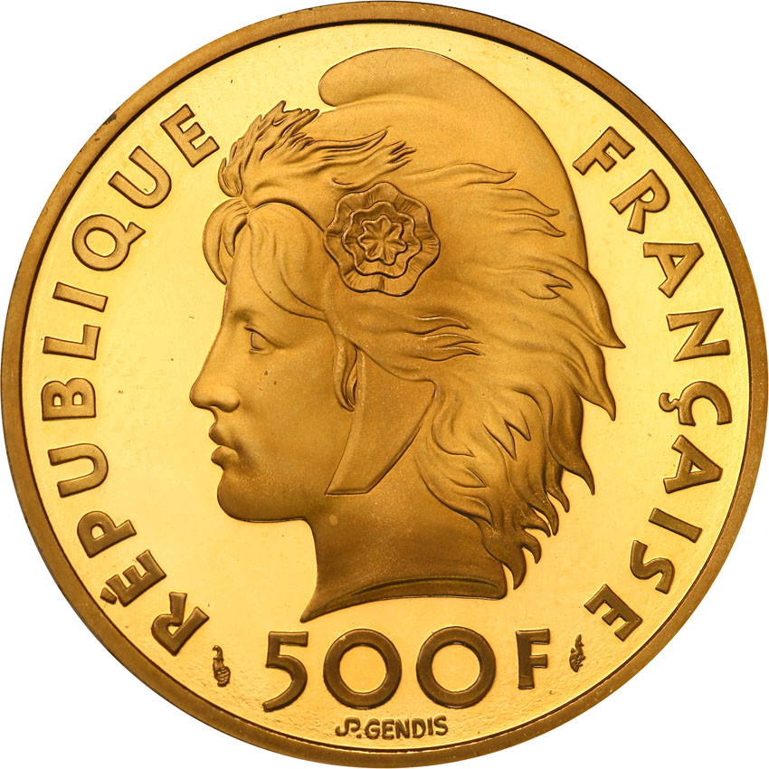 Francja 500 franków (70 Ecus) 1993 Igrzyska Śródziemnomorskie st.L