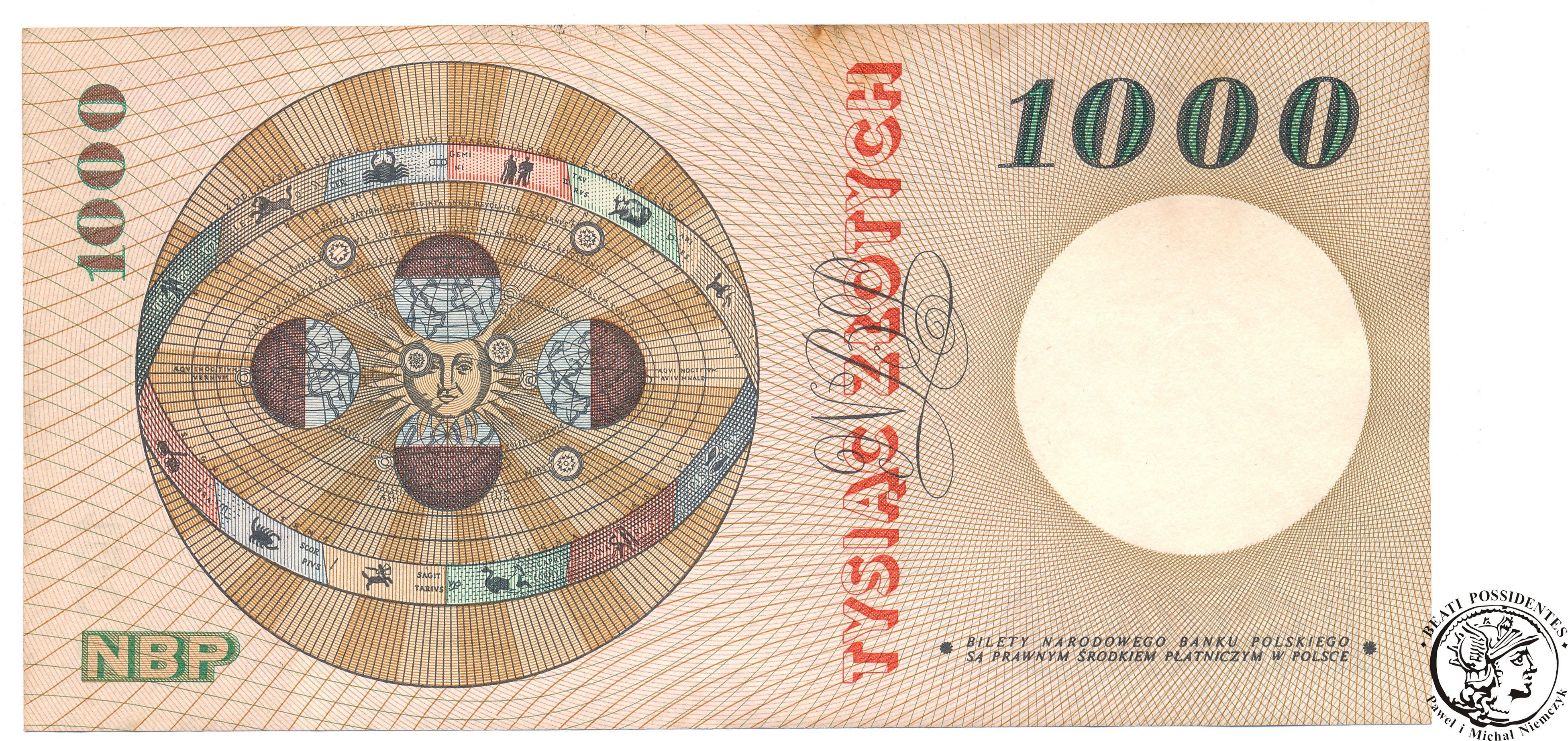 Banknot 1000 złotych 1965 Kopernik seria F 