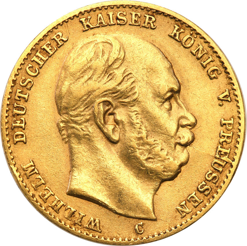 Niemcy Prusy  Wilhelm I 10 Marek 1875 C Frankfurt st. 2-/3+