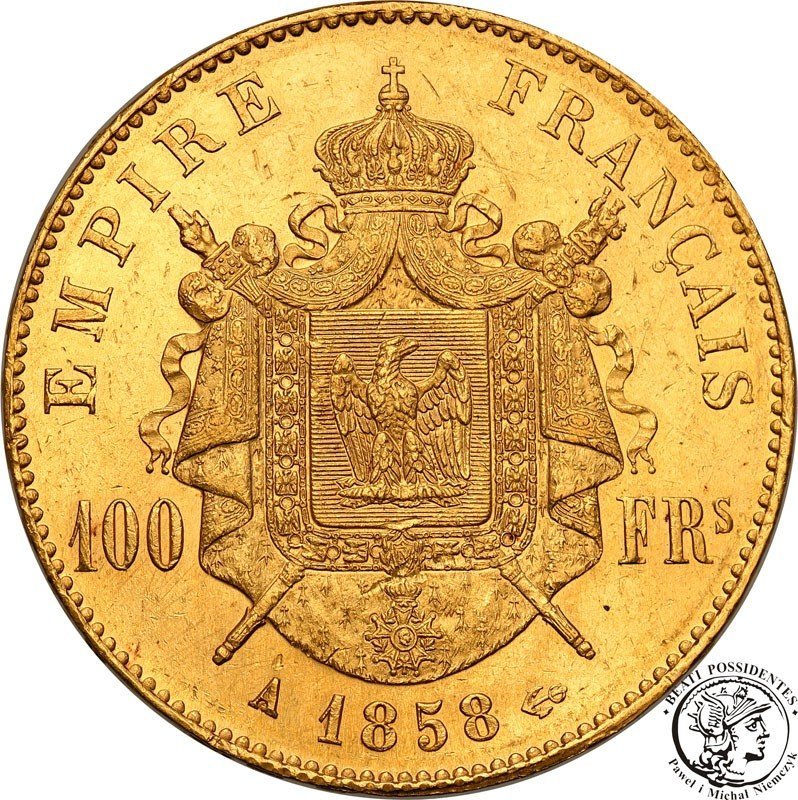 Francja Napoleon III 100 franków 1858 A Paryż st.2-