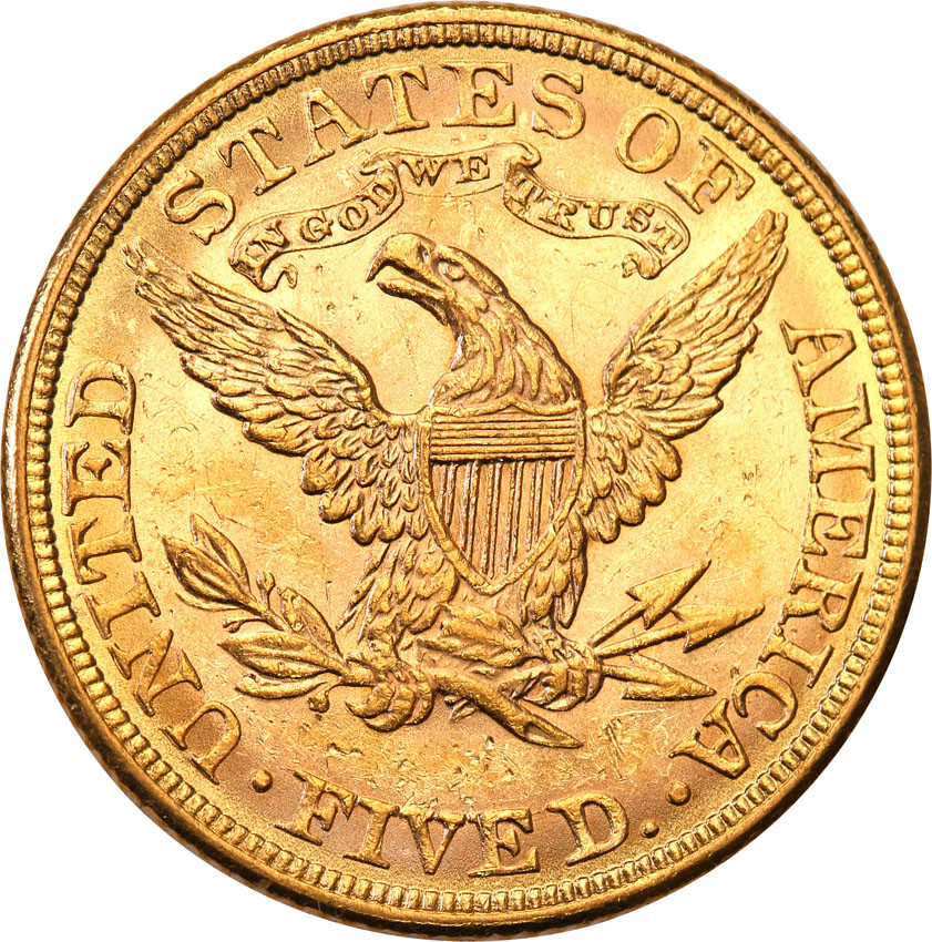 USA 5 dolarów 1881 Philadelphia st.1