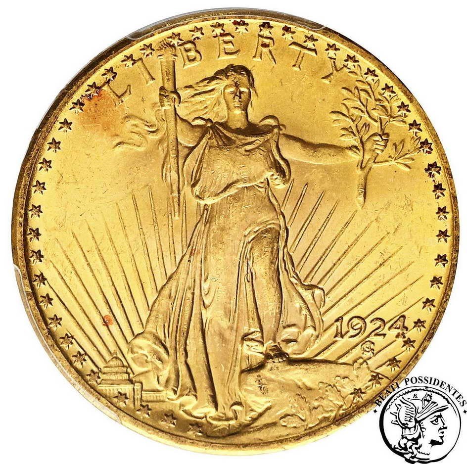 USA 20 dolarów 1924 Philadelphia PCGS MS63