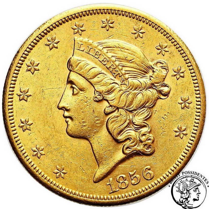 USA 20 dolarów 1856 S-San Francisco st.3+/2-