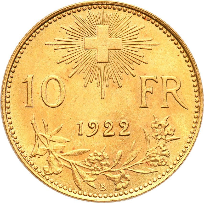 Szwajcaria 10 franków 1922 st.1