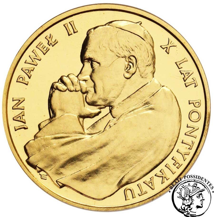 Polska 10 000 złotych 1988 Jan Paweł II  Papież X-lat pontyfikatu stempel zwykły
