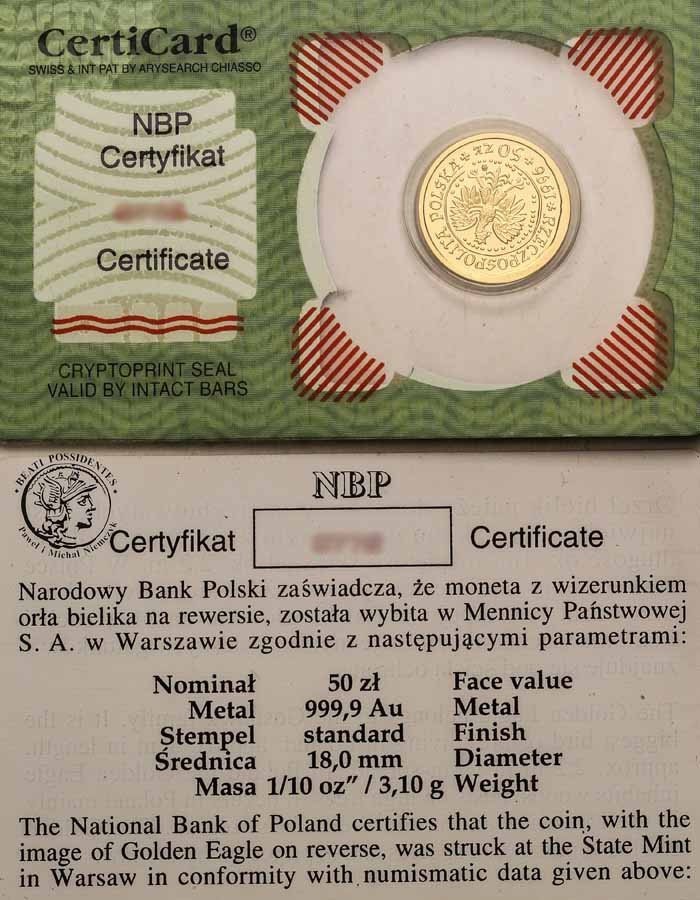 Polska III RP 50 złotych 1996 bielik st. 1