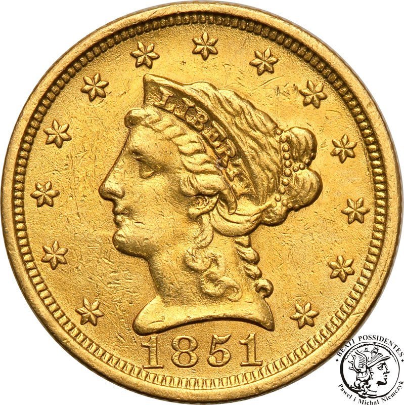 USA 2 1/2 dolara 1851 Philadelphia st.2/2-