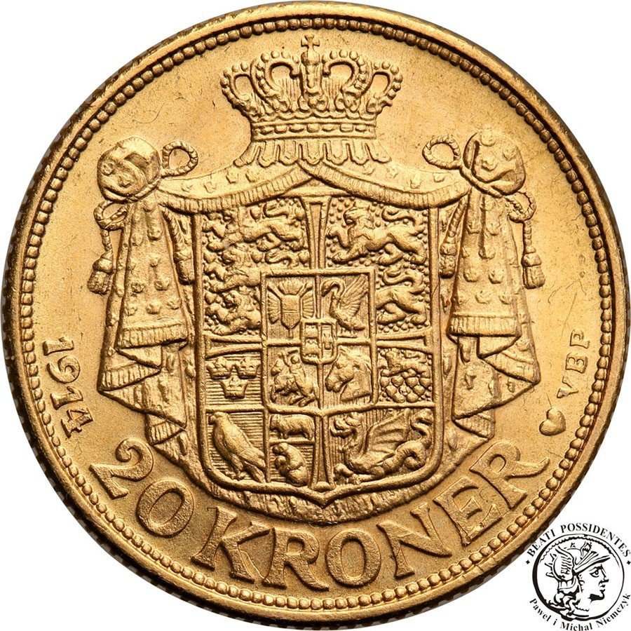 Dania 20 koron 1914 Christian X st.1