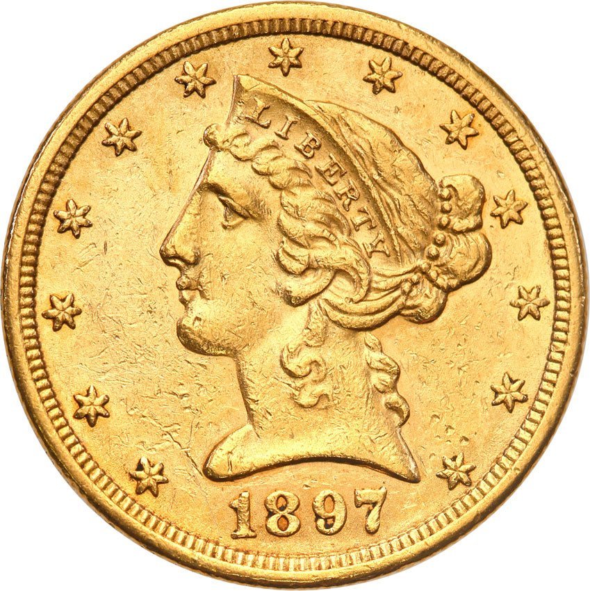 USA 5 dolarów 1897 S San Francisco st.2