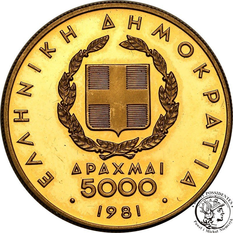 Grecja 5000 Drachm 1981 Zeus st.L