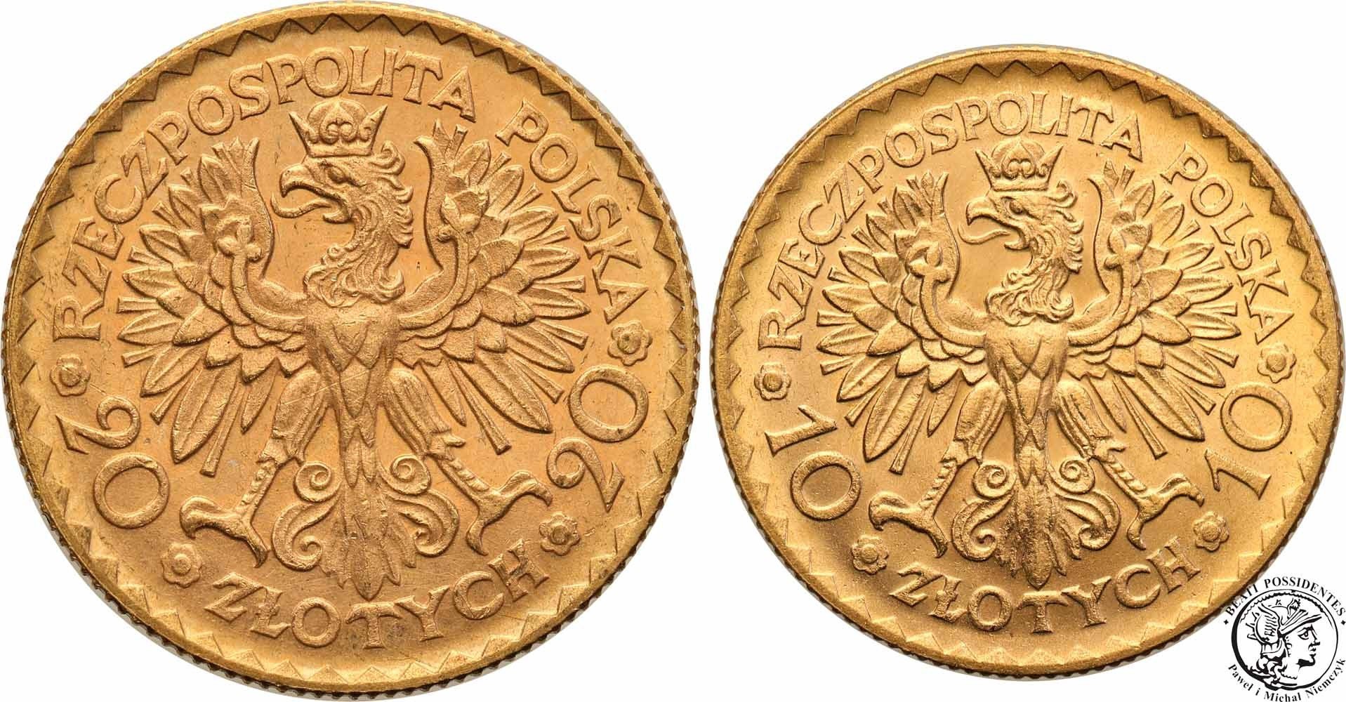 Polska 10 + 20 złotych 1925 Chrobry komplet 2 sztuk st. 1