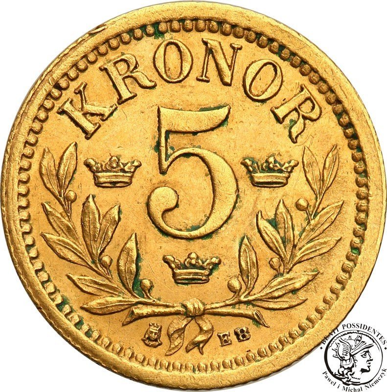Szwecja 5 Koron 1883 Oscar II st.2-