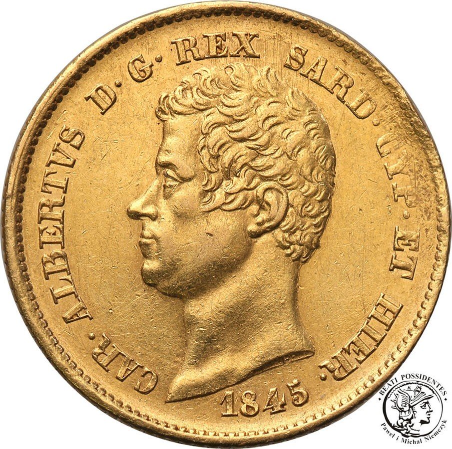 Włochy Sardynia 20 Lirów 1845 (kotwica) st.2-