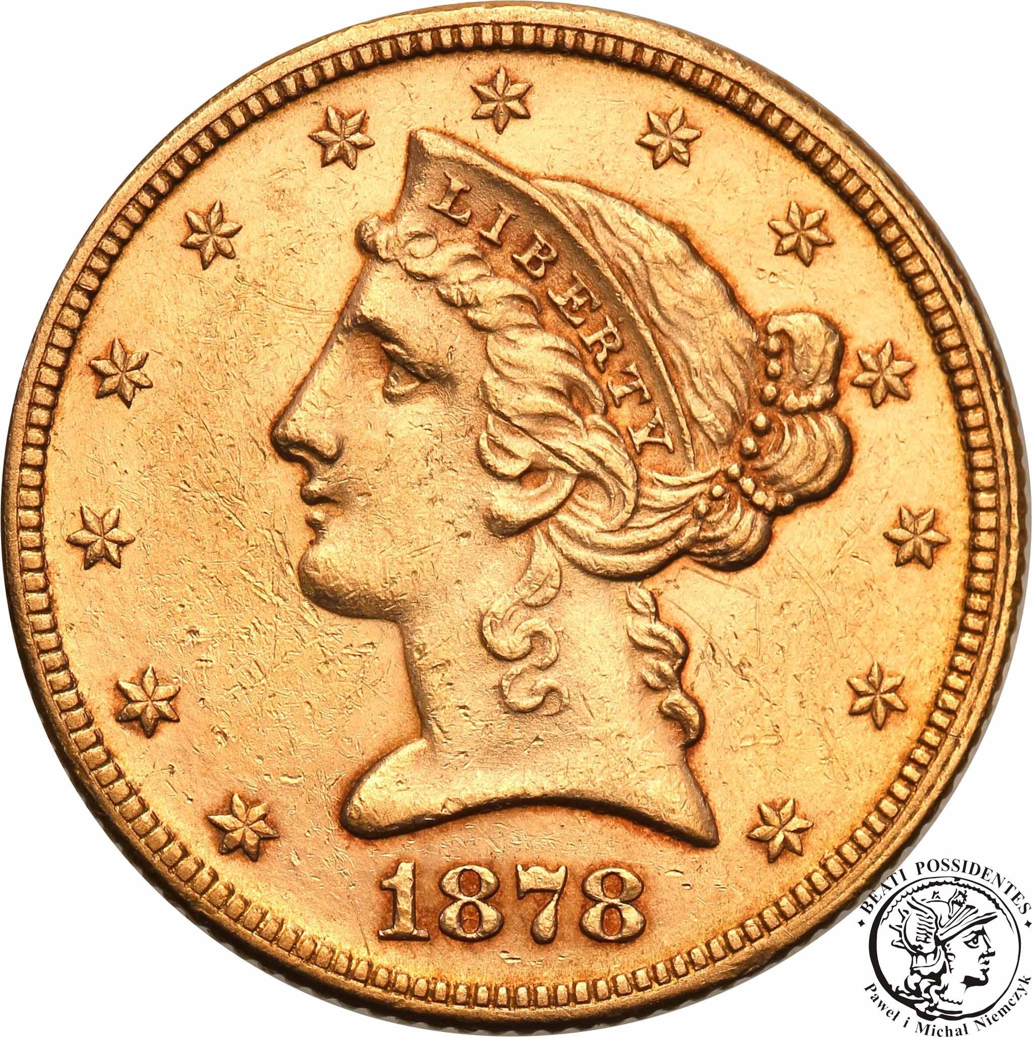 USA 5 dolarów 1878 Philadelphia st.2