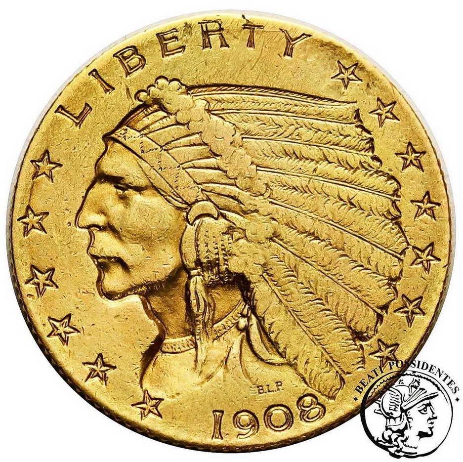 USA 2 1/2 dolara 1908 Filadelfia st.3