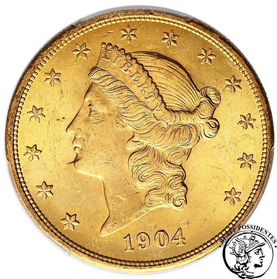 USA 20 dolarów 1904 Philadelphia PCGS MS64