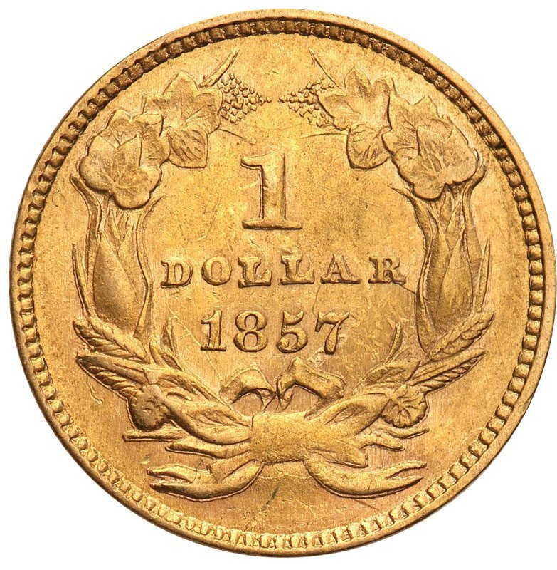 USA 1 dolar 1857 Philadelphia typ III st.2