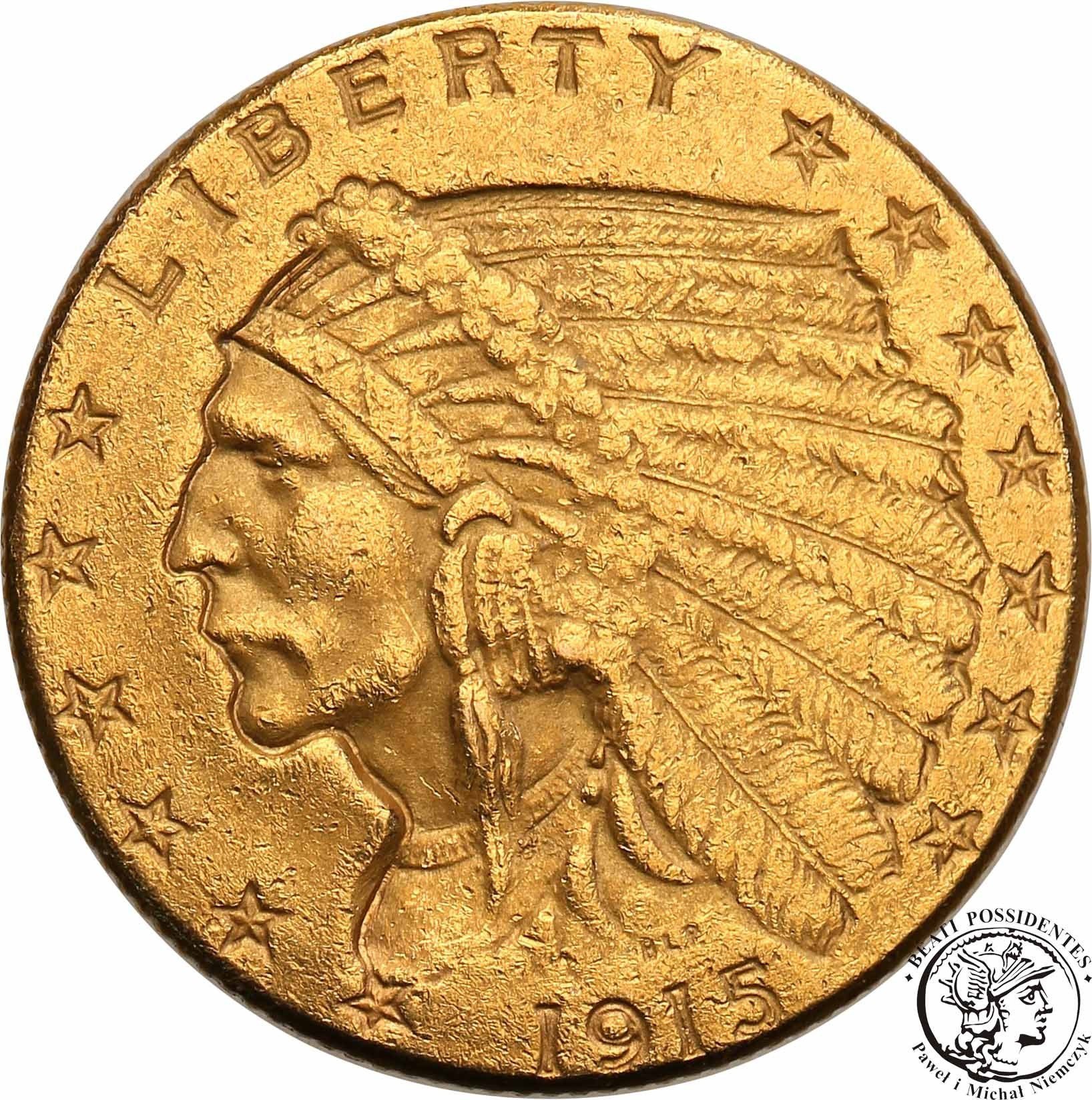 USA 2 1/2 dolara 1915 Philadelphia INDIANIN st.2