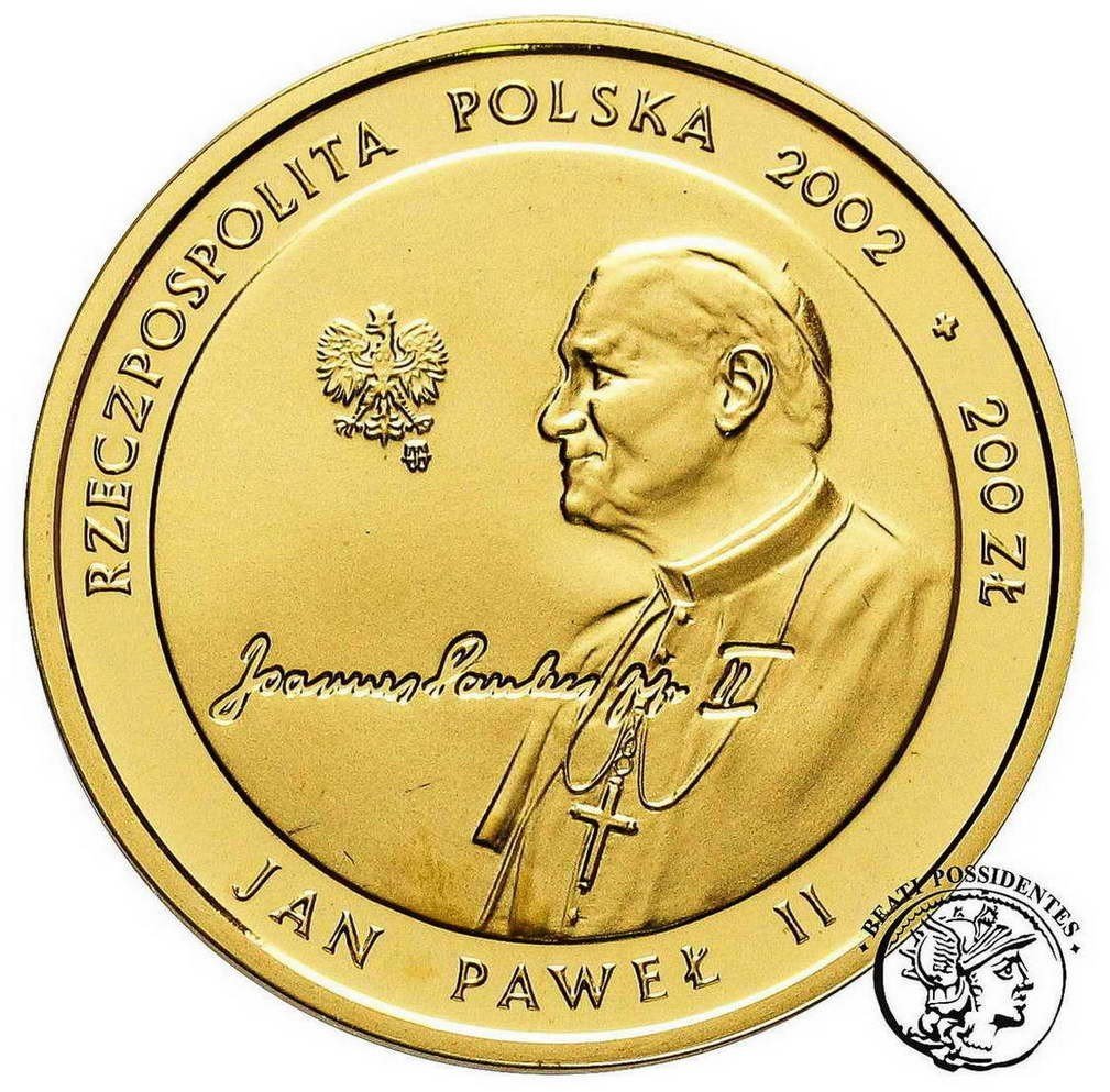 III RP 200 zł 2002 Jan Paweł II Pontifex Maximus st. L