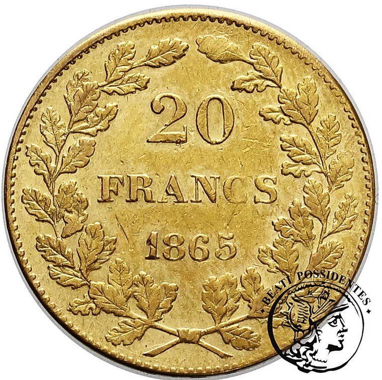 Belgia 20 Franków 1865 st. 3