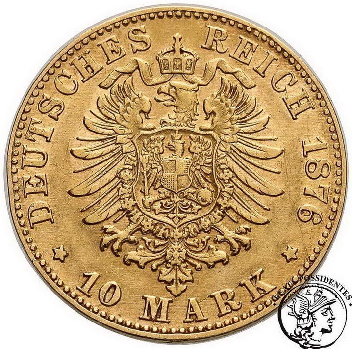 Niemcy Badenia Fryderyk 10 Marek 1876 G st.3+