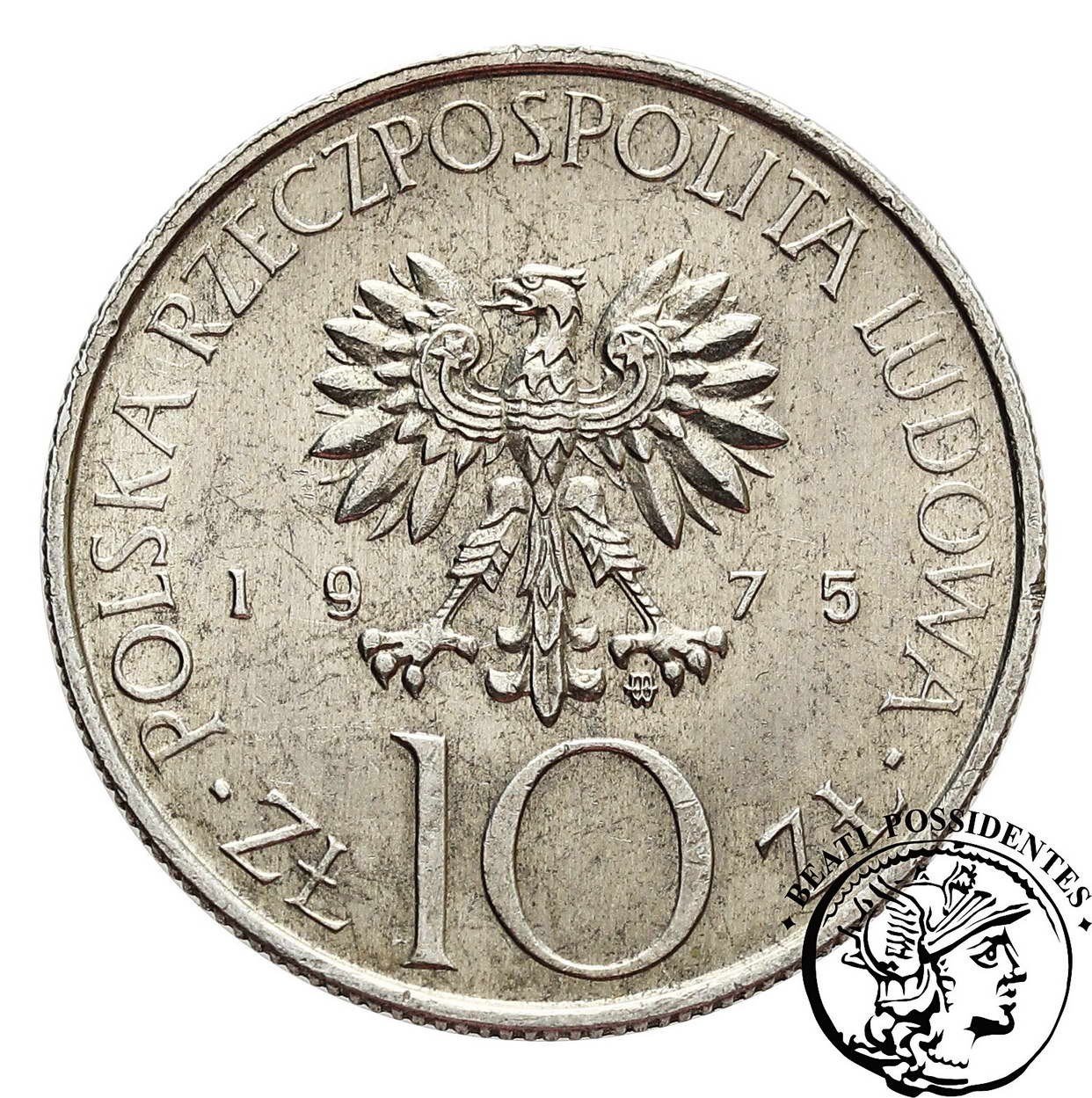 Polska 10 złotych 1975 Mickiewicz PRÓBA Aluminium st. 1-
