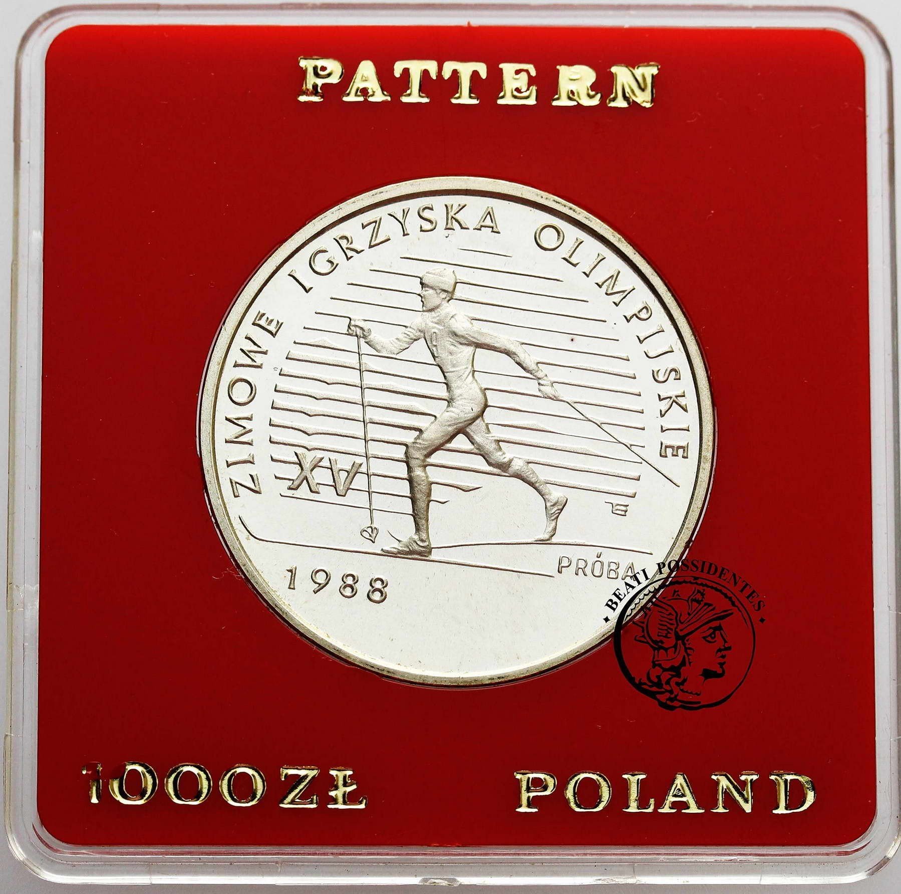 Polska 1000 złotych PRÓBA Srebro Zimowe Igrzyska 1988