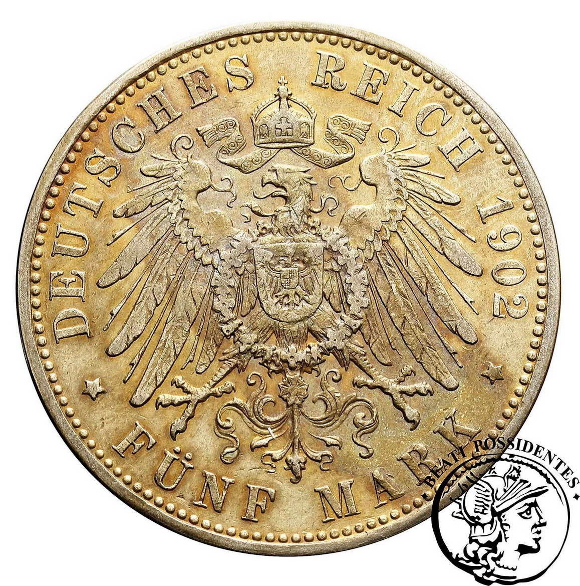 Niemcy Sachsen-Meiningen 5 marek 1902 D st. 3+