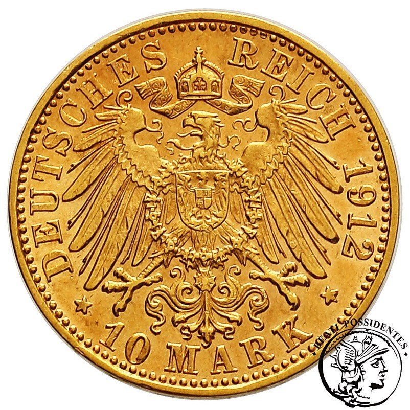 Niemcy, Badenia Fryderyk II 10 Marek 1912 G (Karlsruhe) st. 1