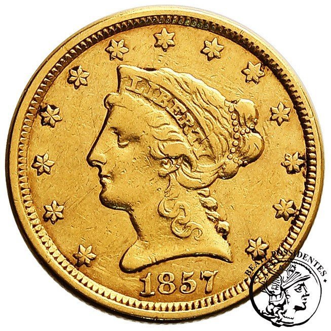 USA 2 1/2 $ dolara 1857 Philadelphia