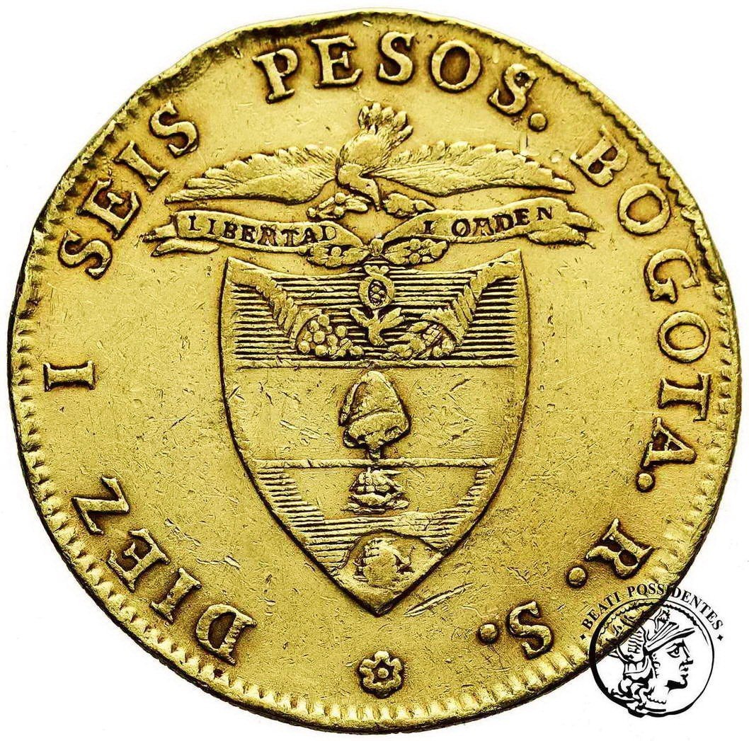 Kolumbia Nowa Grenada 16 Peseos 1847 Bogota St.3