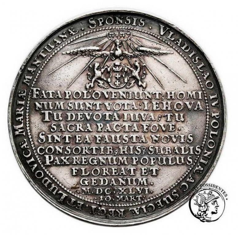 Polska Władysław IV Waza medal zaślubinowy 1646 st. 3