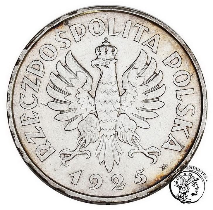  Polska PRÓBA srebro 5 złotych 1925 Konstytucja 81 perełek st. 2/2+