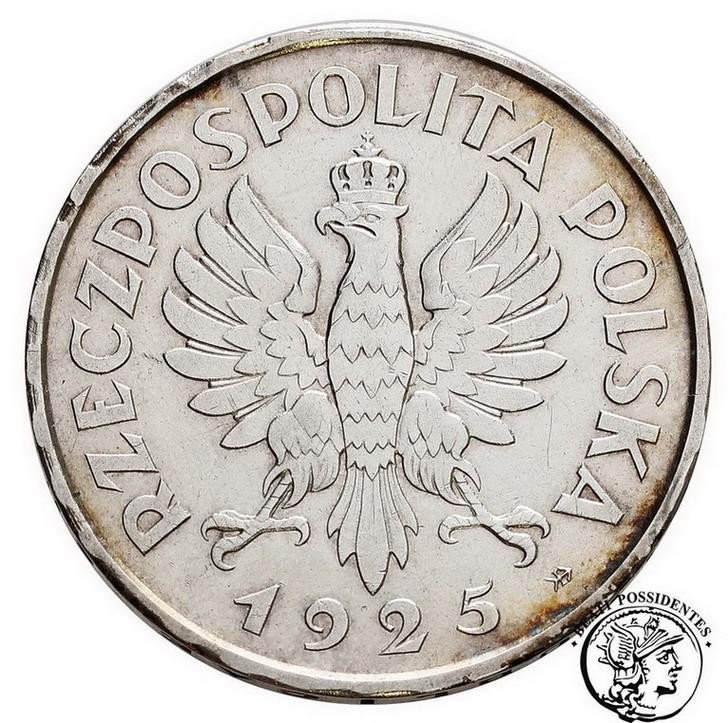  Polska PRÓBA srebro 5 złotych 1925 Konstytucja 81 perełek st. 2/2+