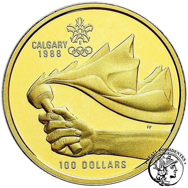 Kanada 100 $ Dolarów 1987 Calgary znicz olimpijski st. L