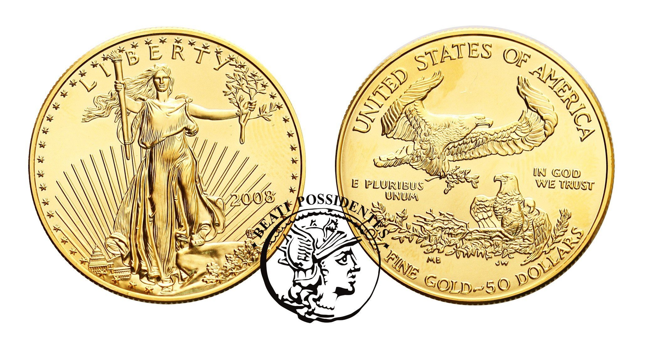 USA 50 $ Dolarów 2008 Uncja złota st.1